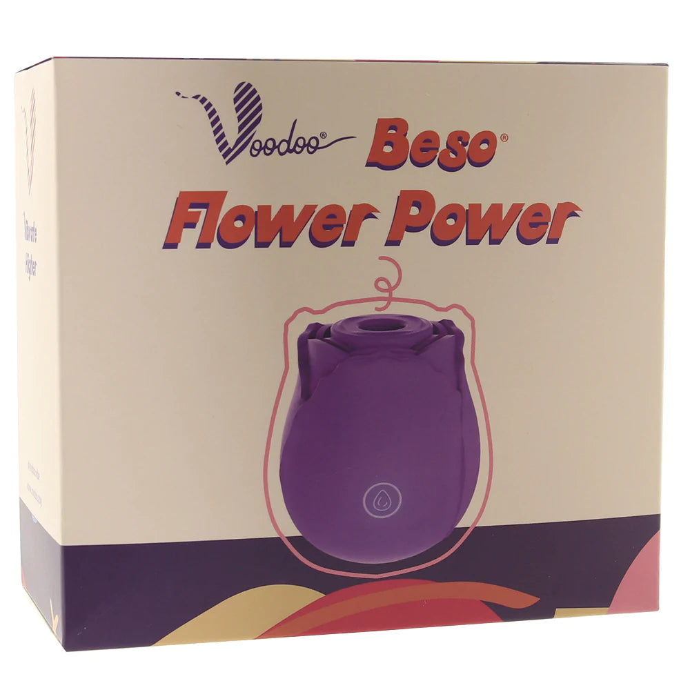 Beso Flower Power Air Pulsation Stimulator in Purple