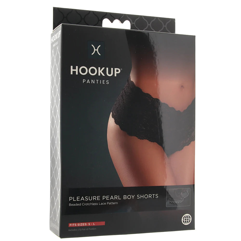 Hookup Lace Boy Shorts With Pleasure Pearls in OS