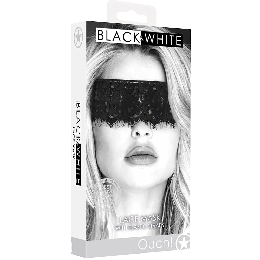 CLICK TO ENLARGE IMAGE Black & White Lace Mask