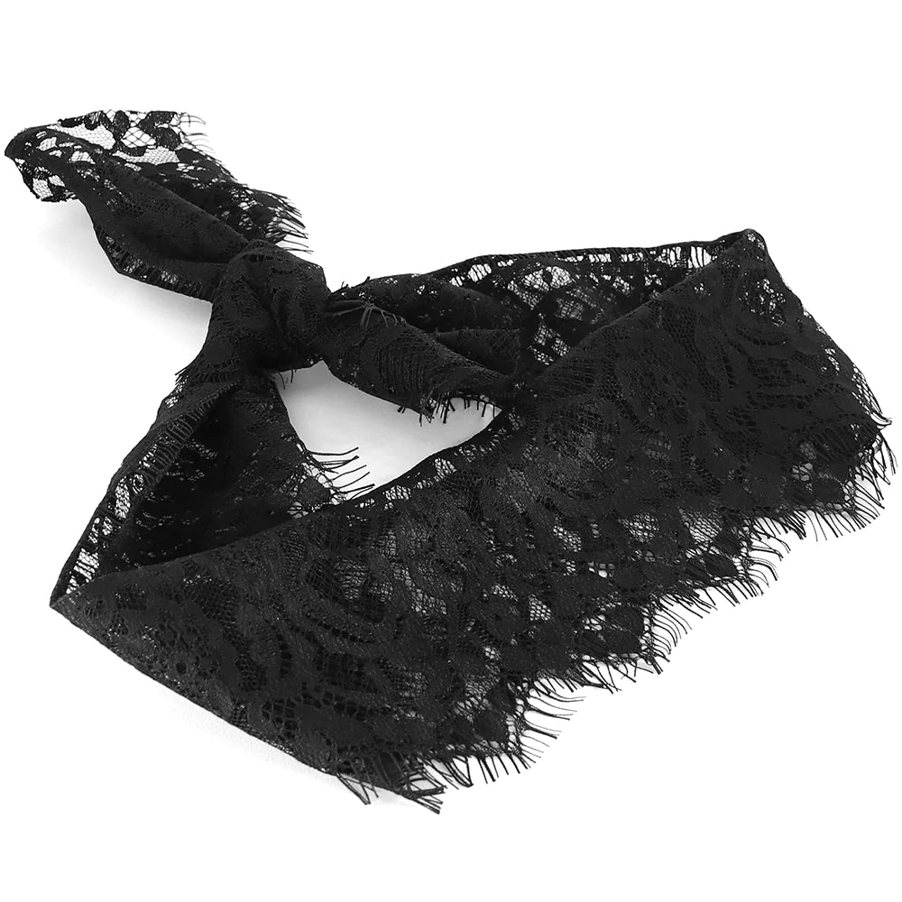 CLICK TO ENLARGE IMAGE Black & White Lace Mask